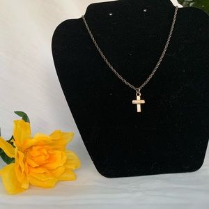 Vintage Chrome Cross necklace